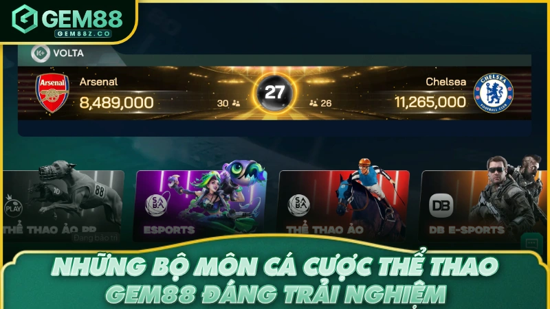Những bộ môn cá cược thể thao GEM88 đáng trải nghiệm