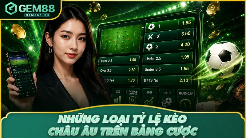 Những loại tỷ lệ kèo Châu Âu trên bảng cược